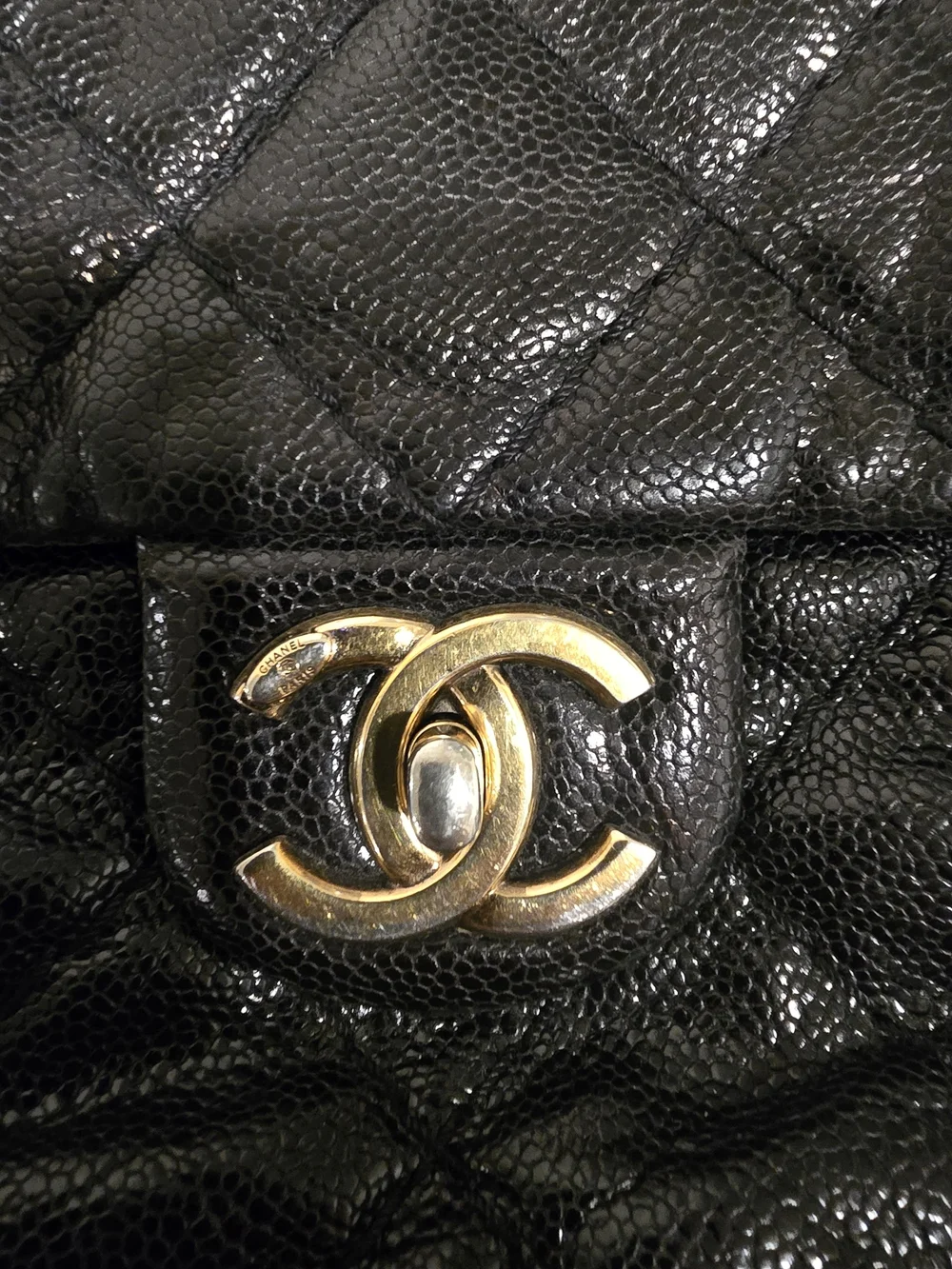 CHANEL Black Quilted Shoulder Bag with Gold Turn-Lock, Long Cross Body Strap
